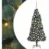 Image de vidaXL Sapin de Noël artificiel pré-éclairé avec set de boules Vert