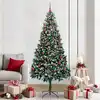 Image de vidaXL Sapin de Noël artificiel Vert 210 cm PVC, Acier et Plastique