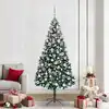 Image de vidaXL Sapin de Noël artificiel Vert 210 cm PVC, Acier et Plastique