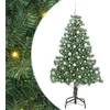 Image de vidaXL Sapin de Noël avec 300 LED avec support Vert 210 cm PVC, Sapin de Noël moderne, ornement festif artificiel, déco intérieure, lumières LED chaleureuses, affichage minimaliste