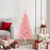 Image de vidaXL Sapin de Noël avec 150 LED avec support Rose 120 cm PVC