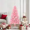 Image de vidaXL Sapin de Noël avec 150 LED avec support Rose 150 cm PVC
