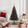 Image de vidaXL Sapin de Noël avec 150 LED avec support Noir 120 cm PVC