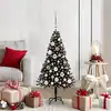 Image de vidaXL Sapin de Noël avec 150 LED avec support Noir 120 cm PVC