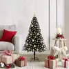 Image de vidaXL Sapin de Noël avec 150 LED avec support Noir 120 cm PVC