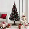 Image de vidaXL Sapin de Noël avec 150 LED avec support Noir 150 cm PVC