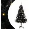 Image de vidaXL Sapin de Noël avec 150 LED avec support Noir 150 cm PVC