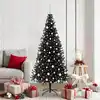 Image de vidaXL Sapin de Noël avec 300 LED avec support Noir 180 cm PVC