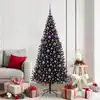 Image de vidaXL Sapin de Noël avec 300 LED avec support Noir 180 cm PVC