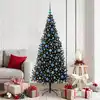 Image de vidaXL Sapin de Noël avec 300 LED avec support Noir 180 cm PVC