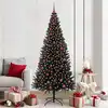 Image de vidaXL Sapin de Noël avec 300 LED avec support Noir 210 cm PVC