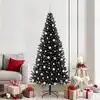 Image de vidaXL Sapin de Noël avec 300 LED avec support Noir 210 cm PVC
