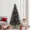 Image de vidaXL Sapin de Noël avec 300 LED avec support Noir 210 cm PVC