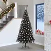 Image de vidaXL Sapin de Noël avec 300 LED avec support Noir 240 cm PVC