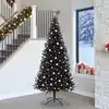 Image de vidaXL Sapin de Noël avec 300 LED avec support Noir 240 cm PVC