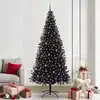Image de vidaXL Sapin de Noël avec 300 LED avec support Noir 240 cm PVC