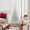 Image de vidaXL Sapin de Noël avec 150 LED avec support Argent 120 cm PET