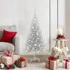 Image de vidaXL Sapin de Noël avec 150 LED avec support Argent 120 cm PET