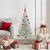 Image de vidaXL Sapin de Noël avec 150 LED avec support Argent 120 cm PET