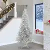 Image de vidaXL Sapin de Noël avec 300 LED avec support Argent 240 cm PET