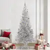Image de vidaXL Sapin de Noël avec 300 LED avec support Argent 240 cm PET