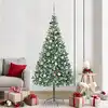 Image de vidaXL Sapin de Noël artificiel avec 300 LED Vert 210 cm PVC et Acier