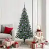 Image de vidaXL Sapin de Noël artificiel pré-éclairé Vert 180 cm PVC et métal