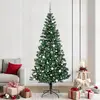 Image de vidaXL Sapin de Noël artificiel pré-éclairé Vert 240 cm PVC et métal