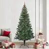 Image de vidaXL Sapin de Noël artificiel pré-éclairé Vert 240 cm PVC et métal