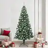 Image de vidaXL Sapin de Noël artificiel pré-éclairé Vert 240 cm PVC et métal