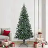 Image de vidaXL Sapin de Noël artificiel pré-éclairé Vert 240 cm PVC et métal