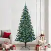 Image de vidaXL Sapin de Noël artificiel pré-éclairé Vert 240 cm PVC et métal