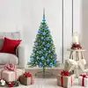 Image de vidaXL Sapin de Noël artificiel pré-éclairé Vert 120 cm PVC