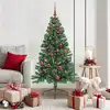Image de vidaXL Sapin de Noël artificiel pré-éclairé Vert 150 cm PVC