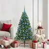 Image de vidaXL Sapin de Noël artificiel pré-éclairé Vert 150 cm PVC