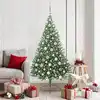 Image de vidaXL Sapin de Noël artificiel pré-éclairé Vert 180 cm PVC