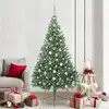 Image de vidaXL Sapin de Noël artificiel pré-éclairé Vert 210 cm PVC