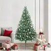 Image de vidaXL Sapin de Noël artificiel pré-éclairé Vert 210 cm PVC