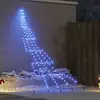 Image de vidaXL Arbre de Noël LED avec piquets au sol Bleu 306 cm Métal