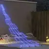 Image de vidaXL Arbre de Noël LED avec piquets au sol Bleu 511 cm Métal