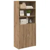 Image de vidaXL Haut Armoire Chêne artisanal 80 x 42,5 x 185 cm, Buffet moderne, meuble en bois rectangulaire, solution de rangement stylée pour votre salon