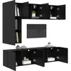 Image de vidaXL Unité murale de TV 5 pc Chêne noir Bois d'ingénierie