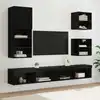 Image de vidaXL Unités murales TV avec LED 5 pc Chêne noir 100 x 30 x 30 cm
