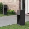 Image de vidaXL Lumière de Chemin LED Solaire 2 pcs Noir Acier laminé à froid