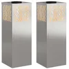 Image de vidaXL Lumière de chemin LED solaire 2 pc Blanc chaud 18 x 18 x 50 cm