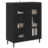 Image de vidaXL Buffet Chêne noir 69,5 x 34 x 90 cm Bois d'ingénierie, Buffet rectangulaire moderne, rangement stylé, meuble fonctionnel, élégance pour votre salon