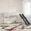 Image de vidaXL Lit superposé pour enfants avec toboggan Blanc et anthracite