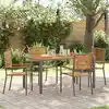 Image de vidaXL Chaises empilables de jardin 4 pcs Marron et gris