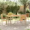 Image de vidaXL Chaises empilables de jardin 4 pcs Marron et beige