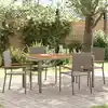 Image de vidaXL Chaises empilables de jardin 4 pcs Gris et marron
